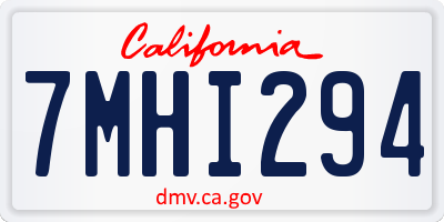 CA license plate 7MHI294
