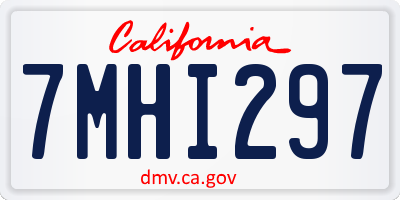 CA license plate 7MHI297