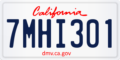 CA license plate 7MHI301