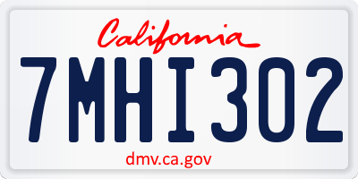 CA license plate 7MHI302