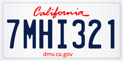 CA license plate 7MHI321