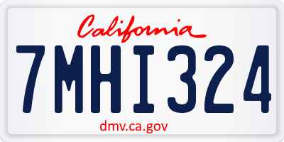 CA license plate 7MHI324