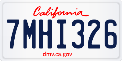 CA license plate 7MHI326