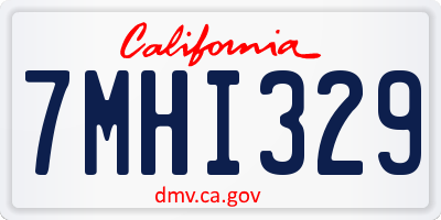 CA license plate 7MHI329