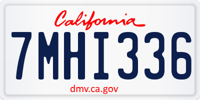 CA license plate 7MHI336