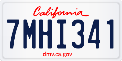 CA license plate 7MHI341