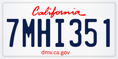CA license plate 7MHI351