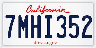 CA license plate 7MHI352