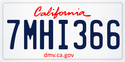 CA license plate 7MHI366