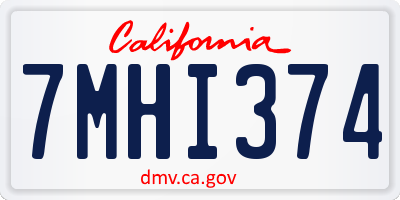 CA license plate 7MHI374