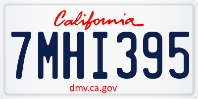 CA license plate 7MHI395