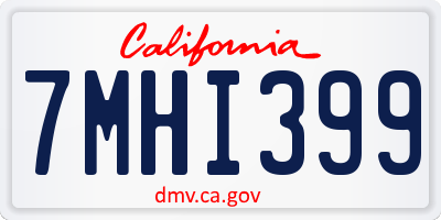 CA license plate 7MHI399