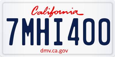 CA license plate 7MHI400
