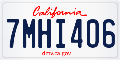 CA license plate 7MHI406