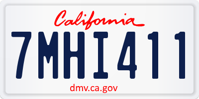 CA license plate 7MHI411