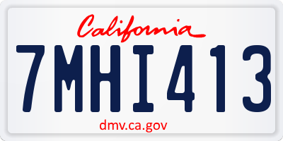 CA license plate 7MHI413
