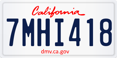 CA license plate 7MHI418