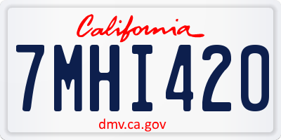 CA license plate 7MHI420
