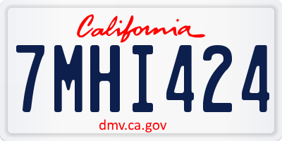 CA license plate 7MHI424