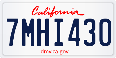 CA license plate 7MHI430