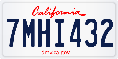CA license plate 7MHI432