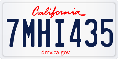 CA license plate 7MHI435