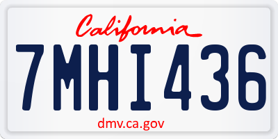 CA license plate 7MHI436