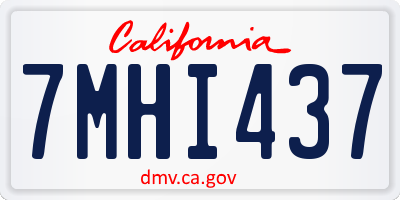 CA license plate 7MHI437