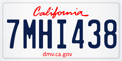 CA license plate 7MHI438