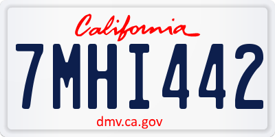 CA license plate 7MHI442