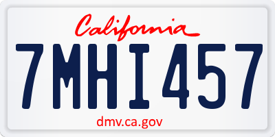 CA license plate 7MHI457
