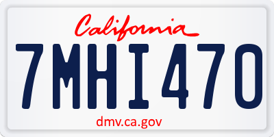 CA license plate 7MHI470