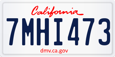 CA license plate 7MHI473