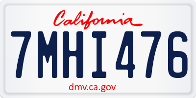 CA license plate 7MHI476