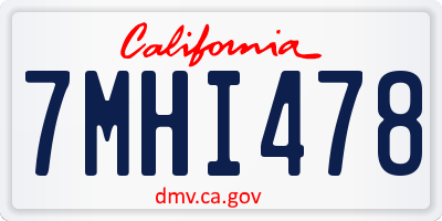 CA license plate 7MHI478