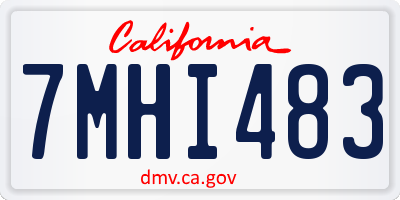 CA license plate 7MHI483