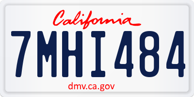CA license plate 7MHI484
