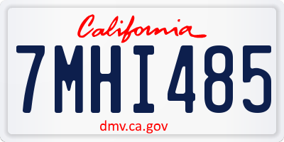 CA license plate 7MHI485