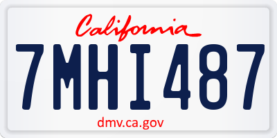 CA license plate 7MHI487