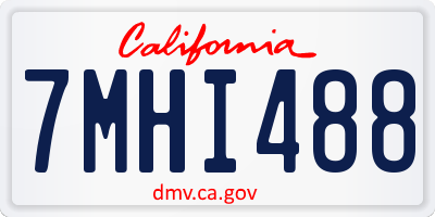 CA license plate 7MHI488