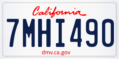 CA license plate 7MHI490