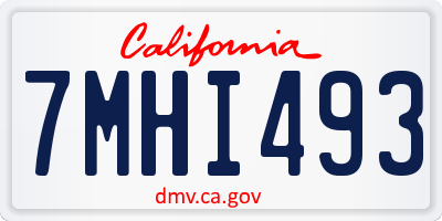 CA license plate 7MHI493