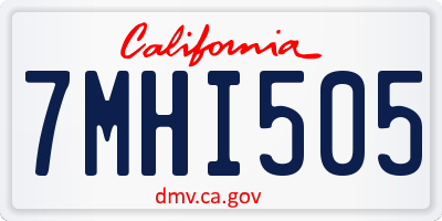 CA license plate 7MHI505