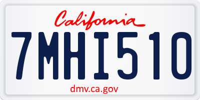 CA license plate 7MHI510