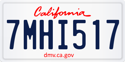 CA license plate 7MHI517