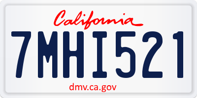 CA license plate 7MHI521