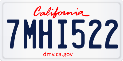 CA license plate 7MHI522