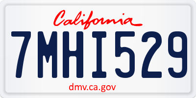 CA license plate 7MHI529