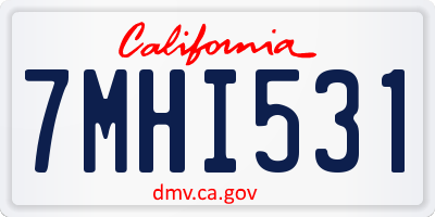 CA license plate 7MHI531