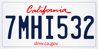 CA license plate 7MHI532